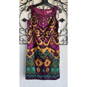 Eliza J Boho Sheath Dress - Size 6- Multicolored